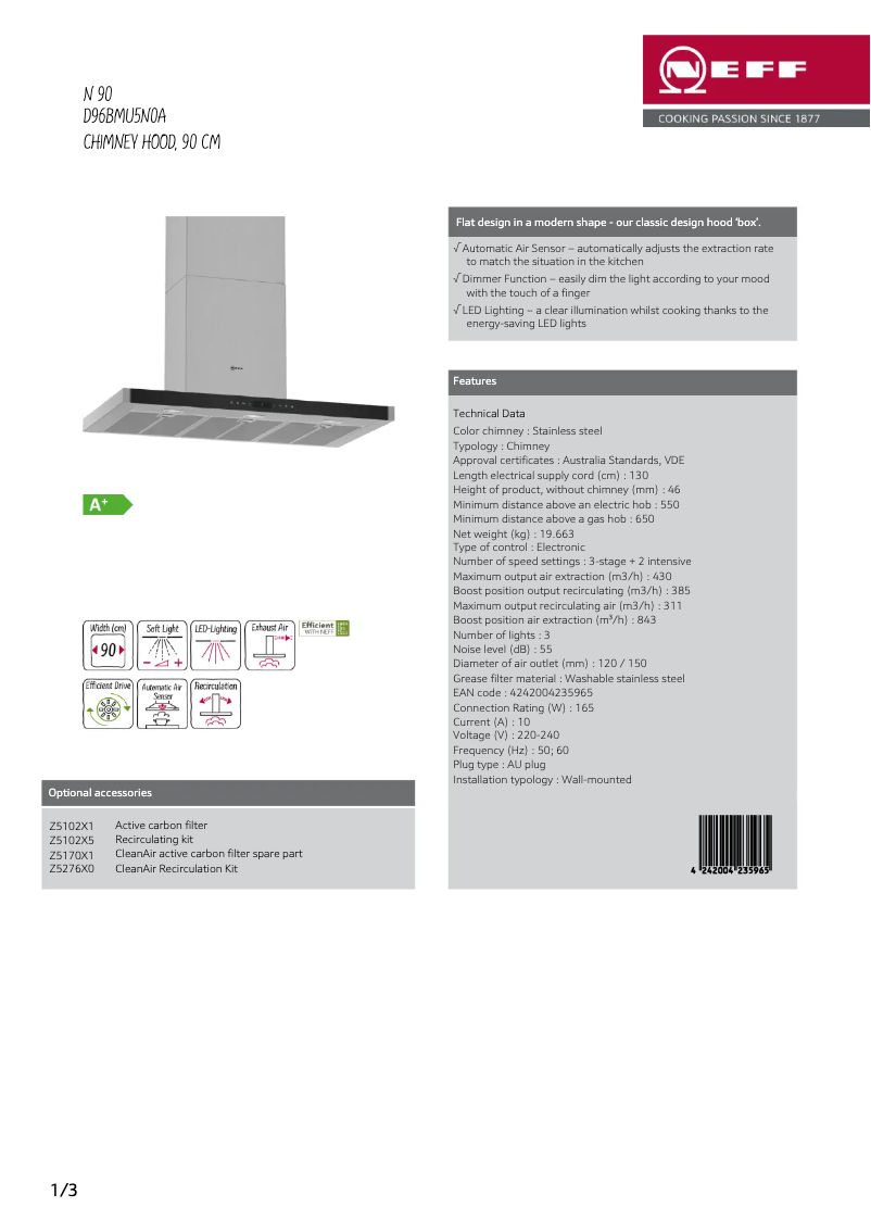 Imagen de la primera página del manual del dispositivo D96BMU5N0A