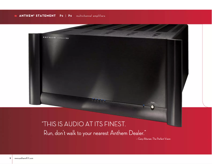 Página 1 del manual Ficha técnica Anthem P2