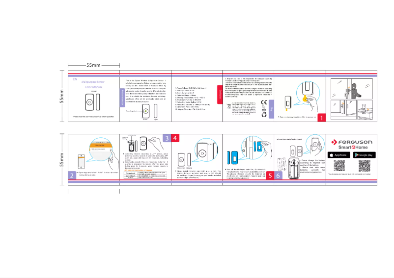 Imagen de la primera página del manual del dispositivo SmartHome Multipurpose Sensor FS1MP