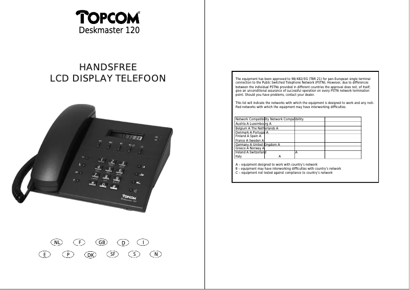 Página 1 del manual Manual de usuario Topcom Deskmaster 120