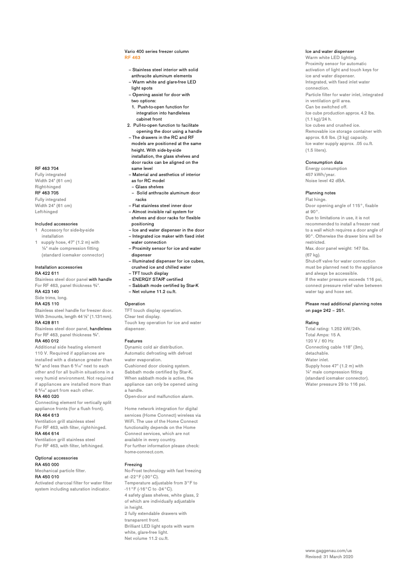 Imagen de la primera página del manual del dispositivo RF463705