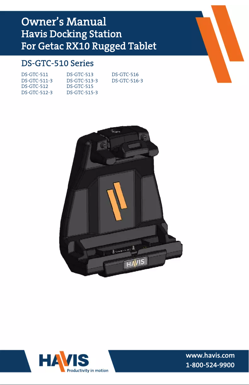 Página nº 1 - Manual de usuario Havis DS-GTC-511-3