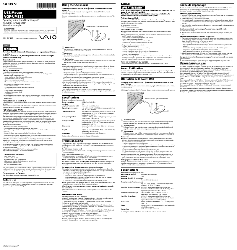 Página nº 1 - Manual de usuario Sony VGP-UMS32