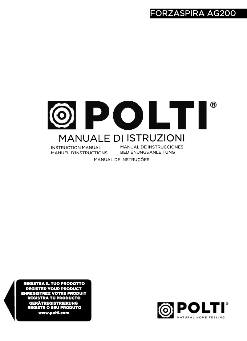 Imagen de la primera página del manual del dispositivo Forzaspira AG200