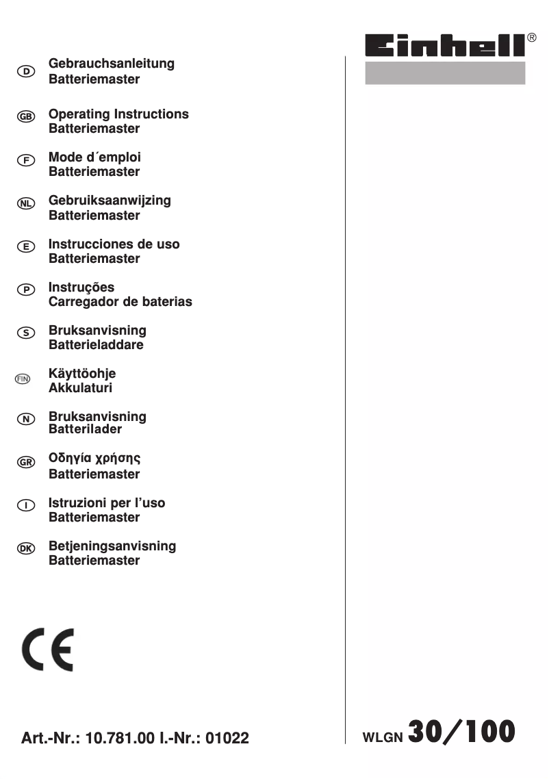 Página nº 1 - Manual de usuario Einhell BT-BC 30