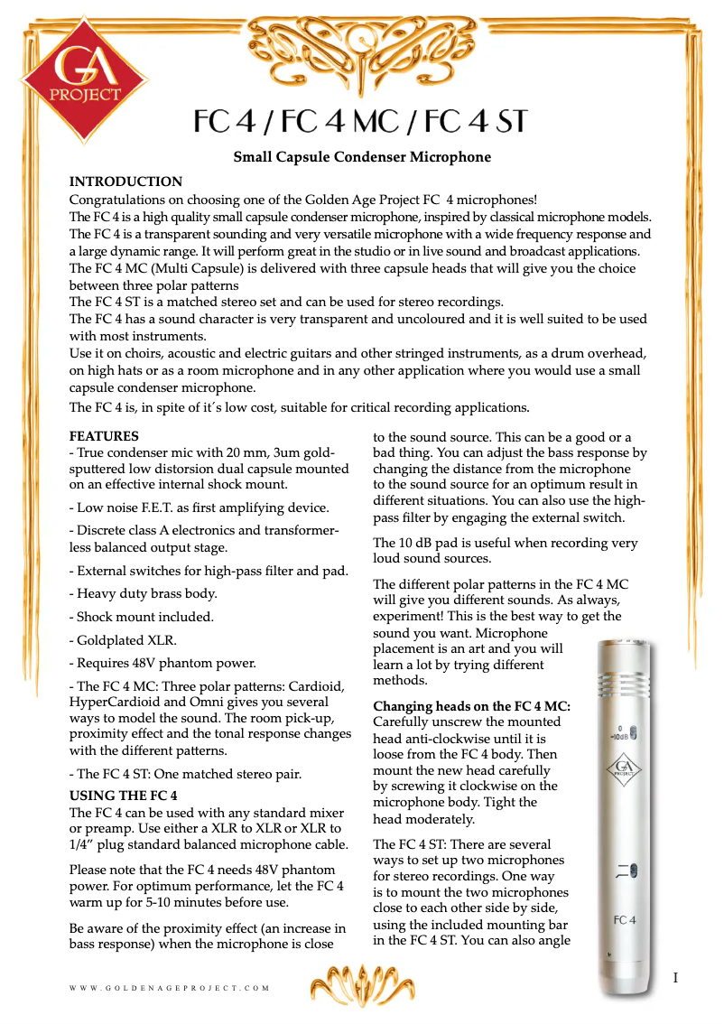 Imagen de la primera página del manual del dispositivo FC 4