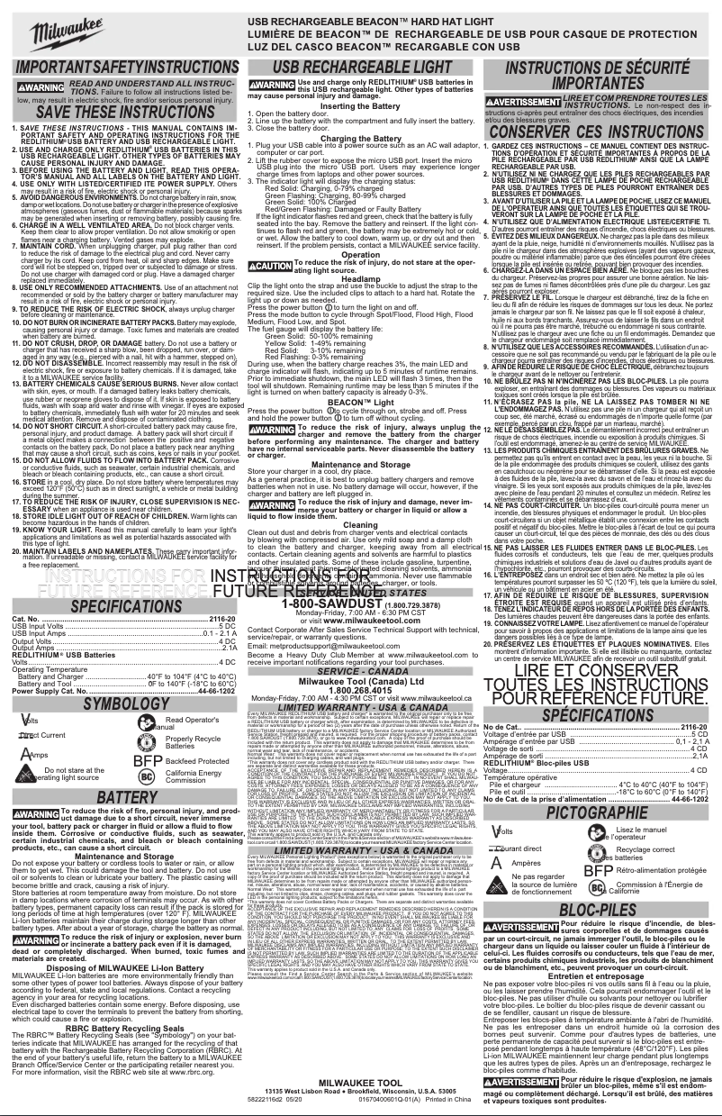 Página 1 del manual Manual de usuario Milwaukee 2116-21