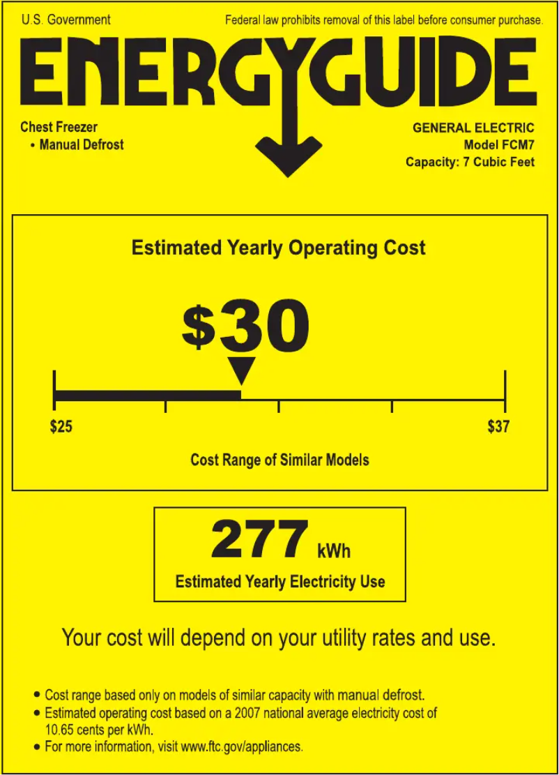 Página 1 del manual Etiqueta energética GE FCM7DUWW