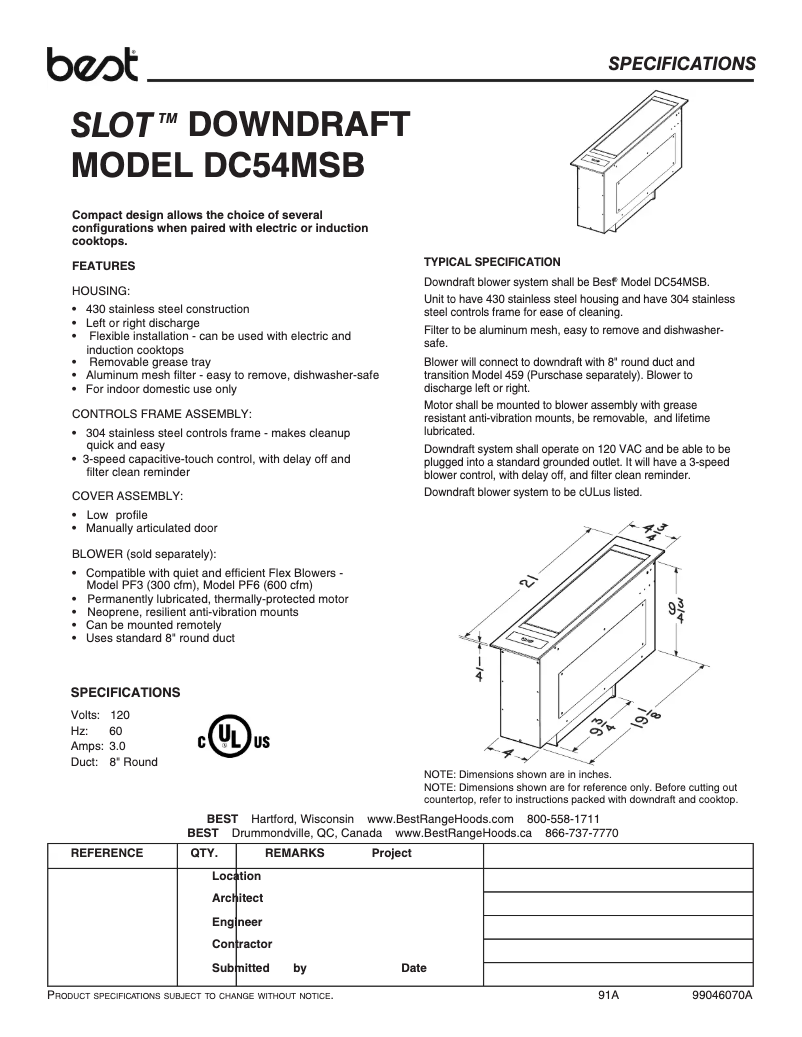 Imagen de la primera página del manual del dispositivo DC54MSB
