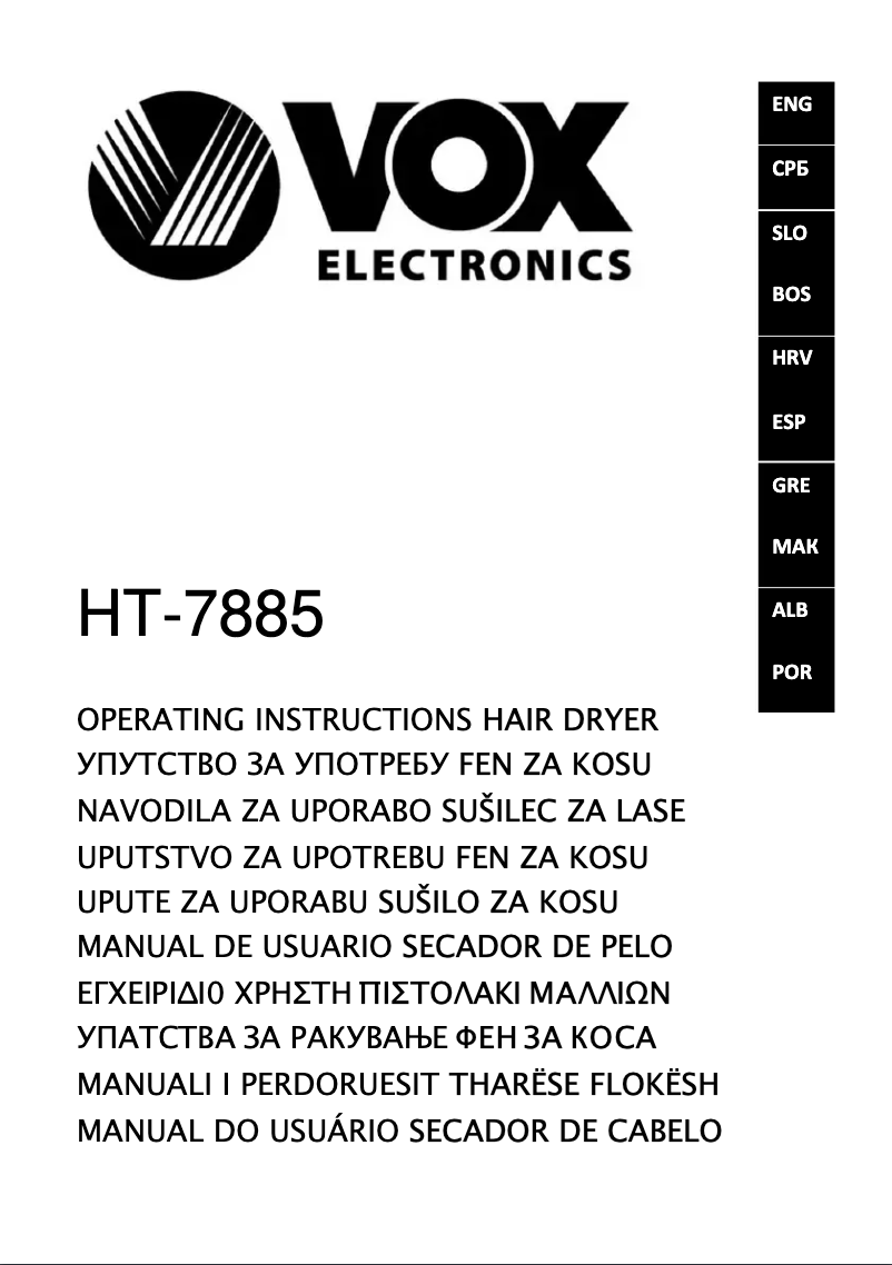 Imagen de la primera página del manual del dispositivo HT-7885
