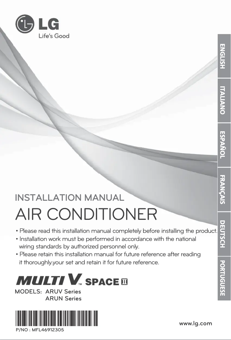 Imagen de la primera página del manual del dispositivo ARUN50LL2