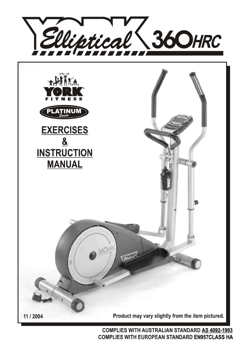 Página nº 1 - Manual de usuario York Fitness 360HRC