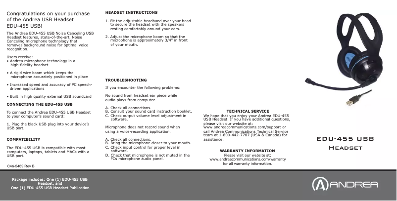 Imagen de la primera página del manual del dispositivo EDU-455
