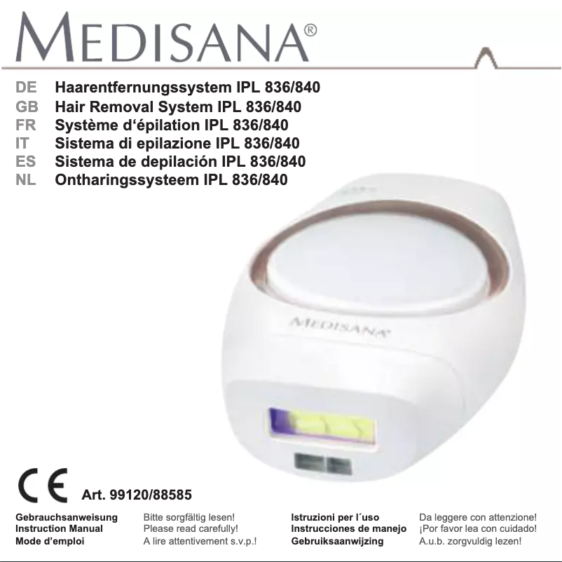 Imagen de la primera página del manual del dispositivo IPL 840