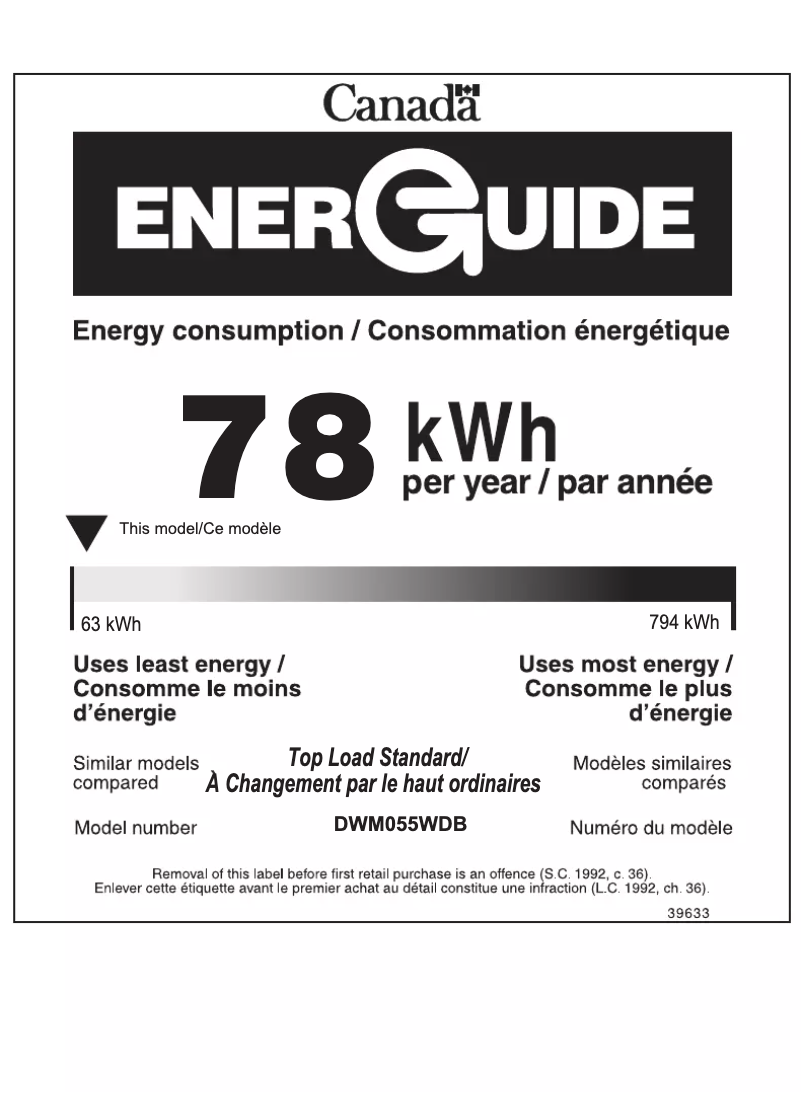 Página nº 1 - Etiqueta energética Danby DWM055WDB
