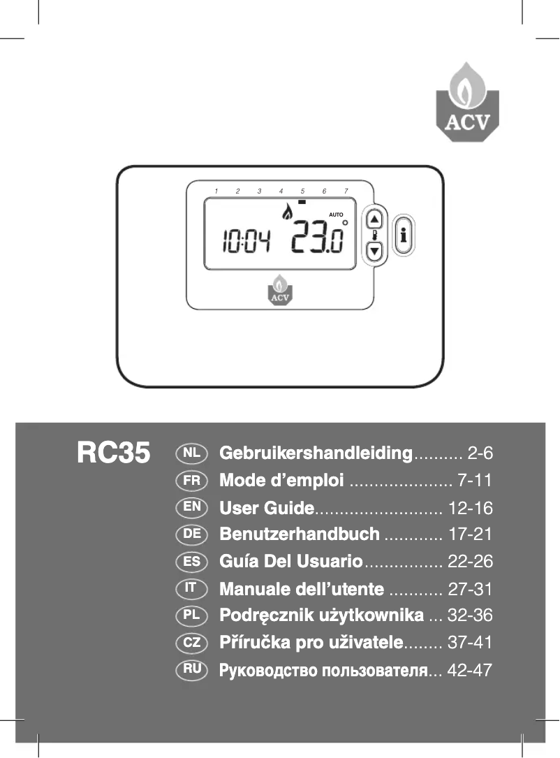 Imagen de la primera página del manual del dispositivo RC35
