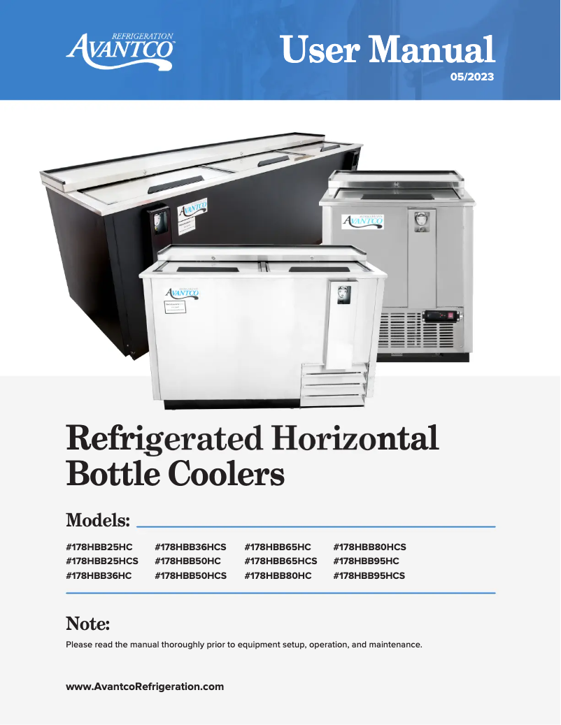 Página 1 del manual Manual de usuario Avantco HBB-36-HC-S
