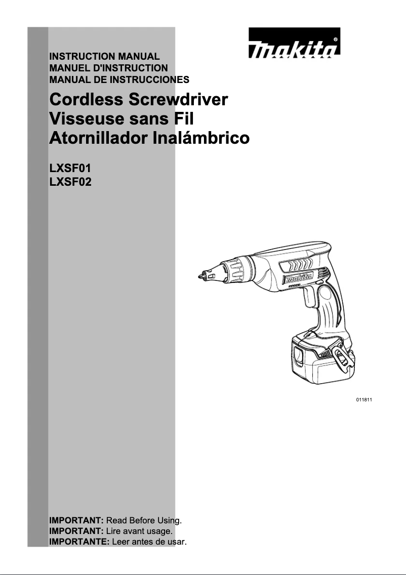 Imagen de la primera página del manual del dispositivo LXSF01Z