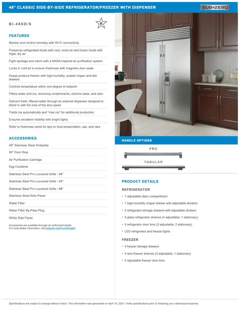 Página 1 del manual Manual de usuario Sub-Zero BI-48SD/S/TH