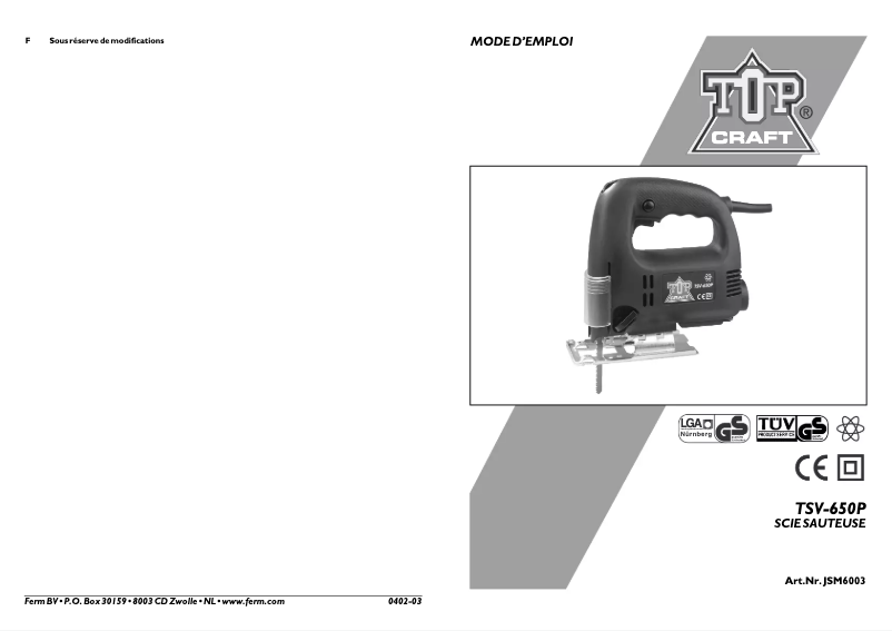 Página nº 1 - Manual de usuario Topcraft TSV-650P