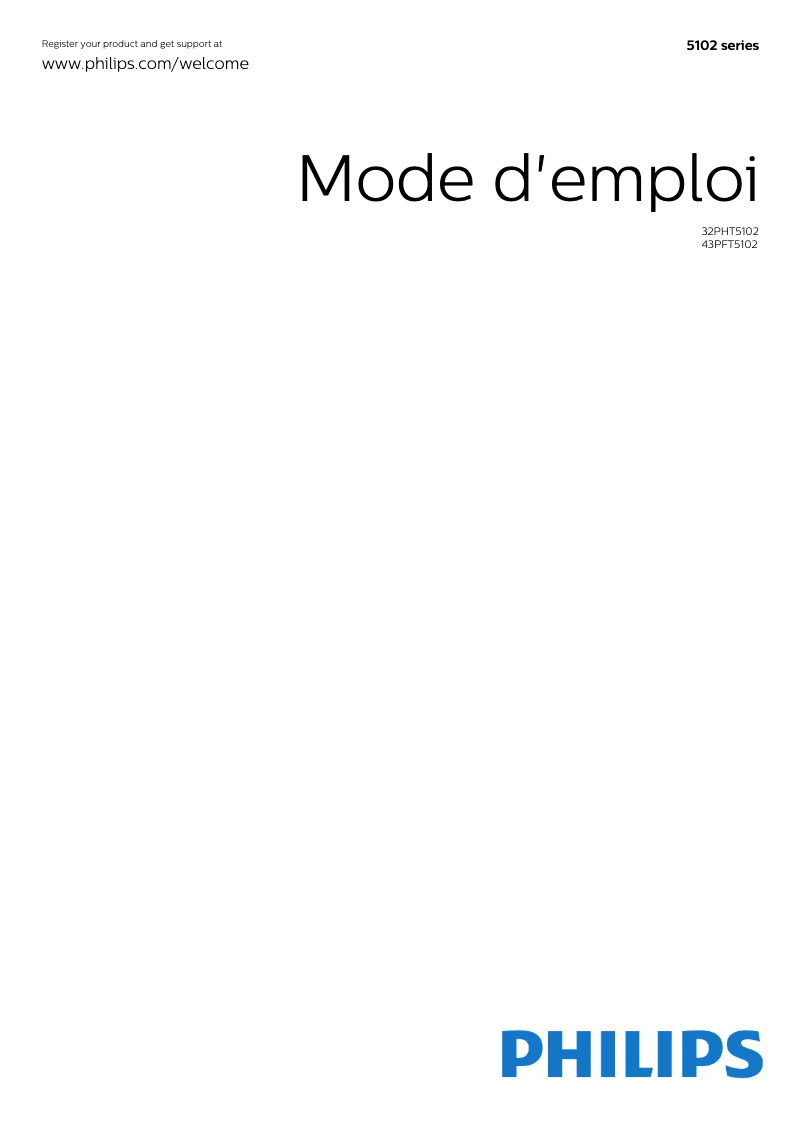 Imagen de la primera página del manual del dispositivo 43PFT5102