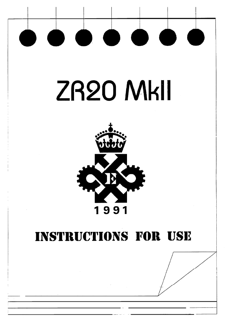 Imagen de la primera página del manual del dispositivo ZR20 MKII