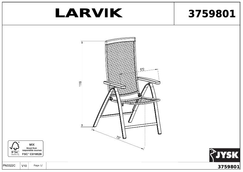 Imagen de la primera página del manual del dispositivo Larvik