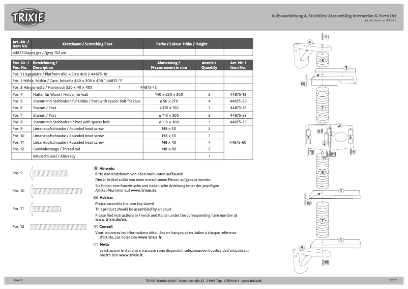 Imagen de la primera página del manual del dispositivo Dayna