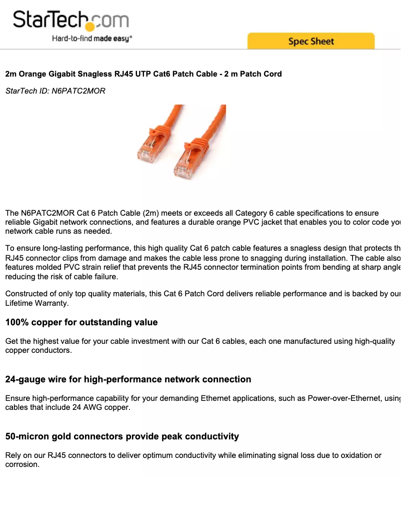 Página 1 del manual Manual de usuario StarTech.com N6PATC2MOR