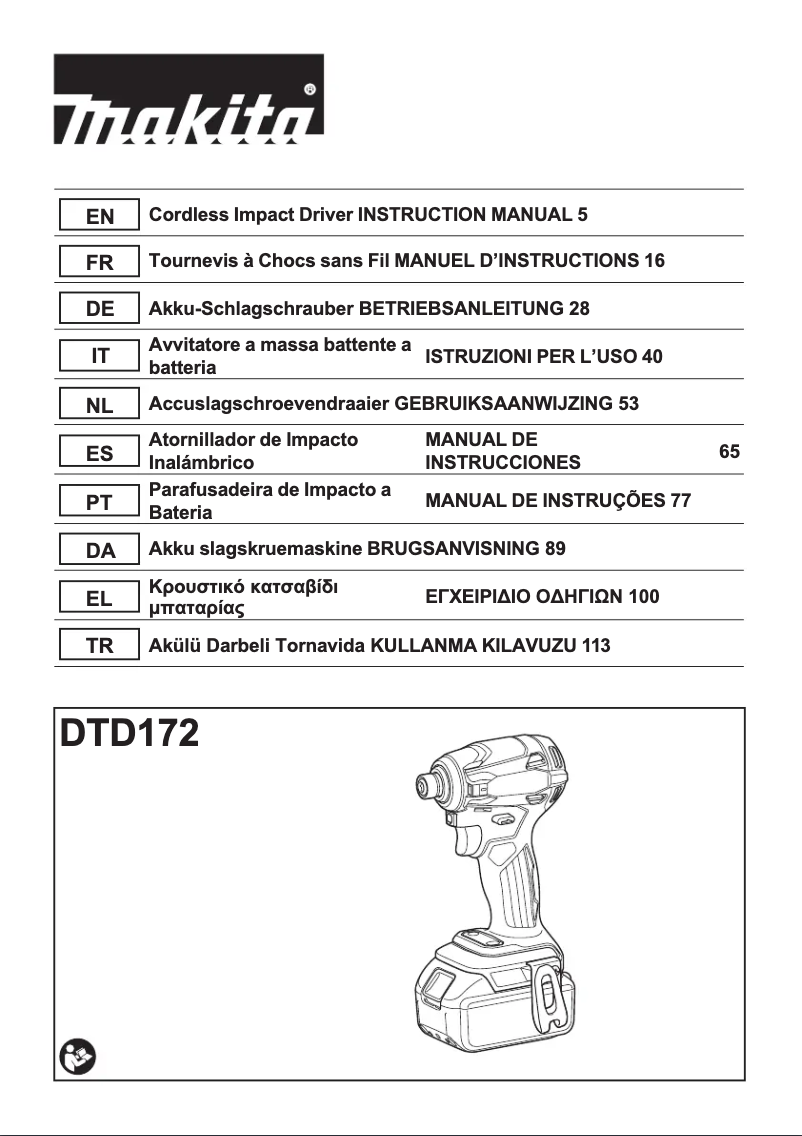 Imagen de la primera página del manual del dispositivo DTD172Z