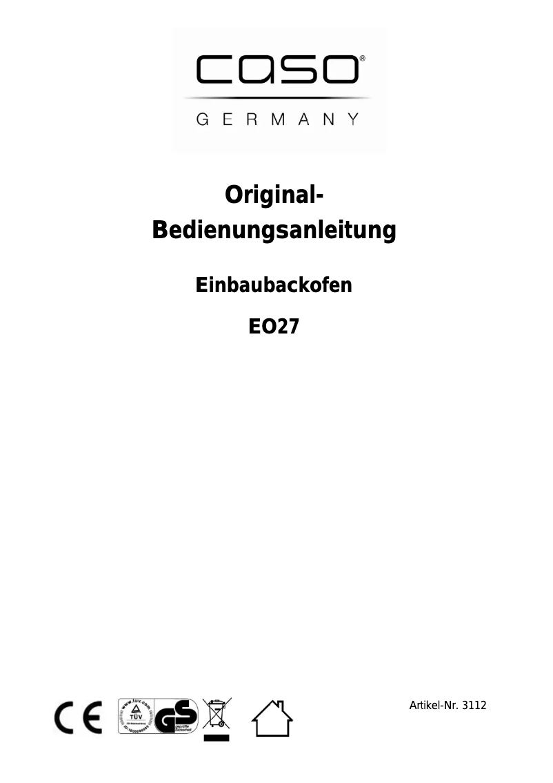 Imagen de la primera página del manual del dispositivo EO 27