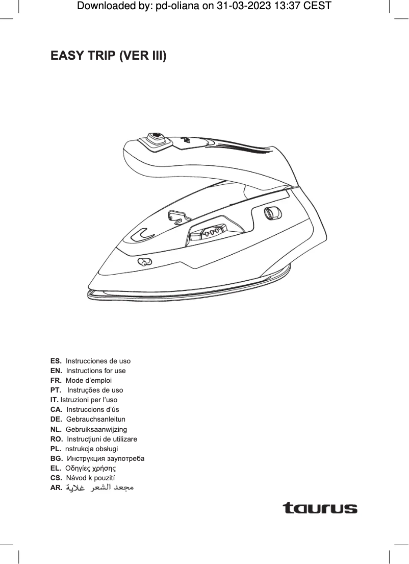 Página 1 del manual Manual de usuario Taurus EasyTrip