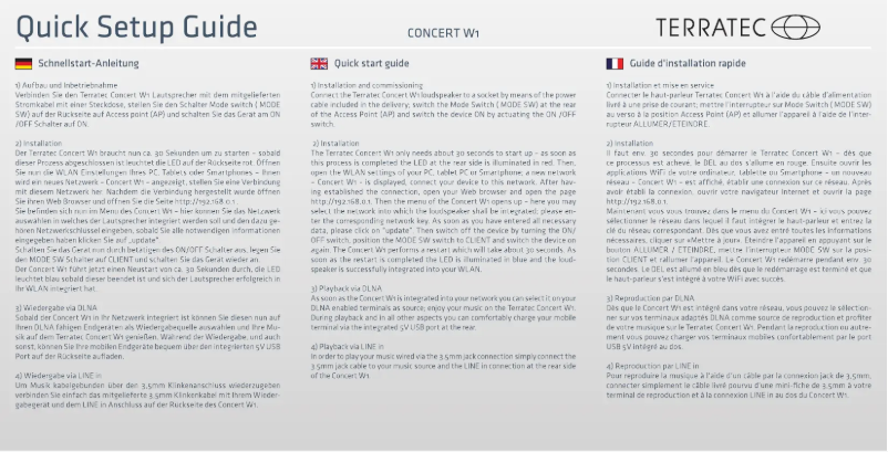 Página nº 1 - Manual de usuario Terratec Concert W1