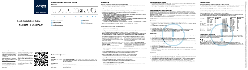 Imagen de la primera página del manual del dispositivo 1793VAW