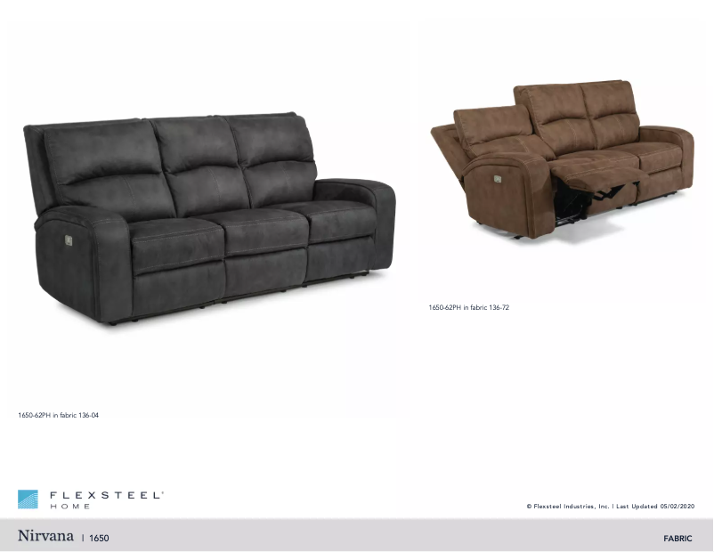 Página 1 del manual Ficha técnica Flexsteel Nirvana 1650-62PH