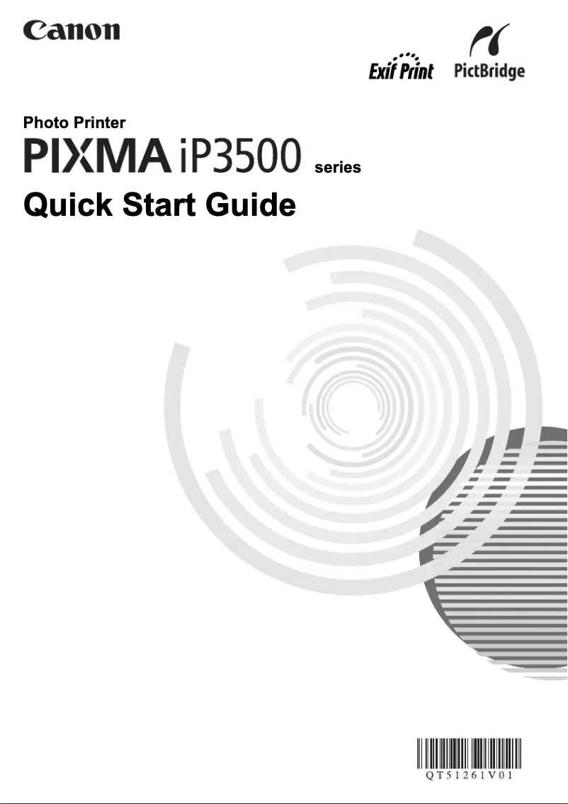 Imagen de la primera página del manual del dispositivo Pixma iP3500