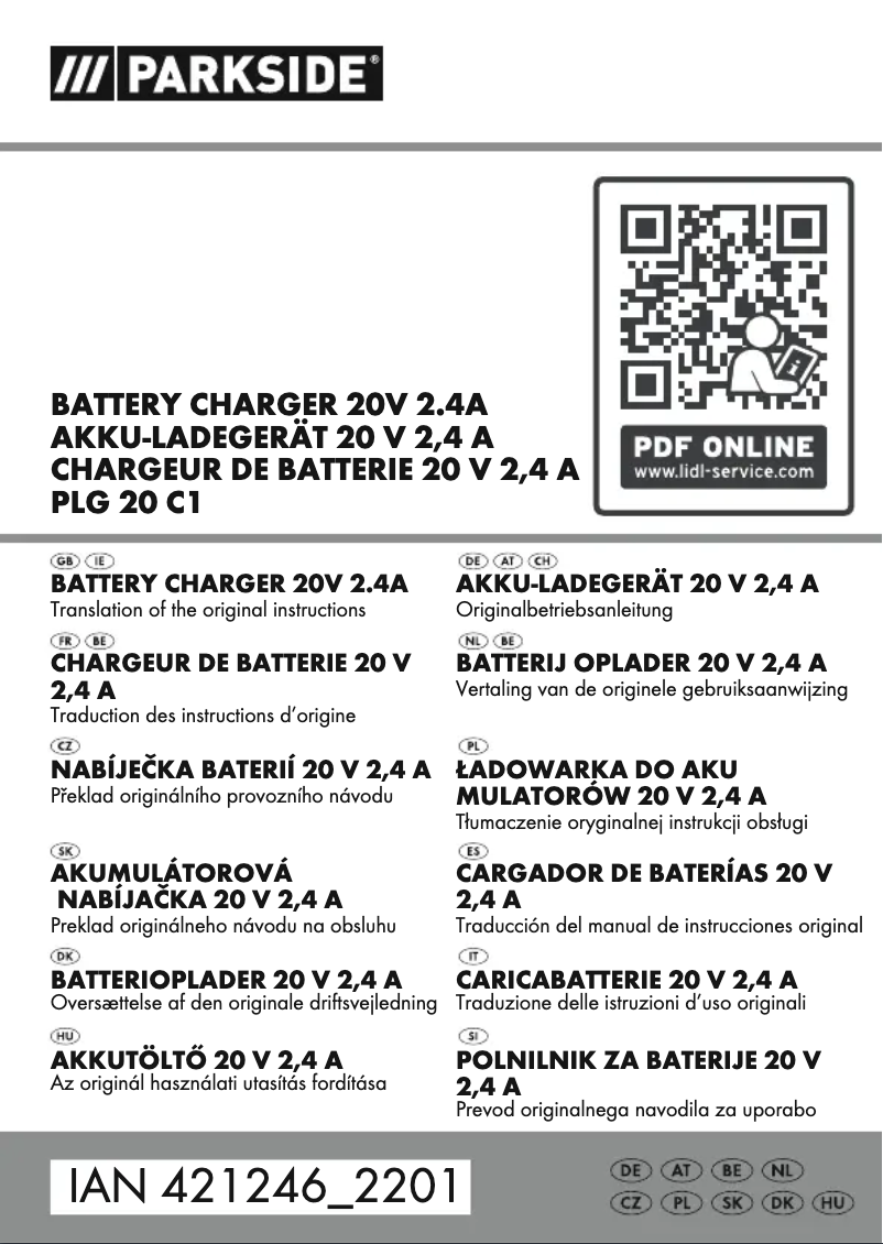 Página 1 del manual Manual de usuario Parkside IAN 380775
