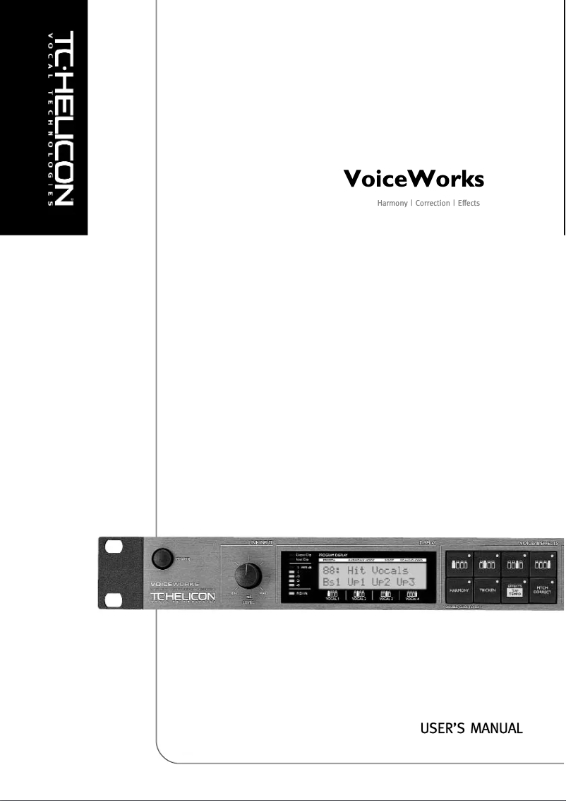 Página 1 del manual Manual de usuario TC Helicon Voiceworks
