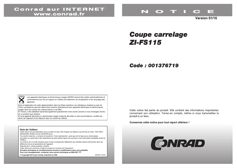 Página 1 del manual Manual de usuario Zipper ZI-FTS115 