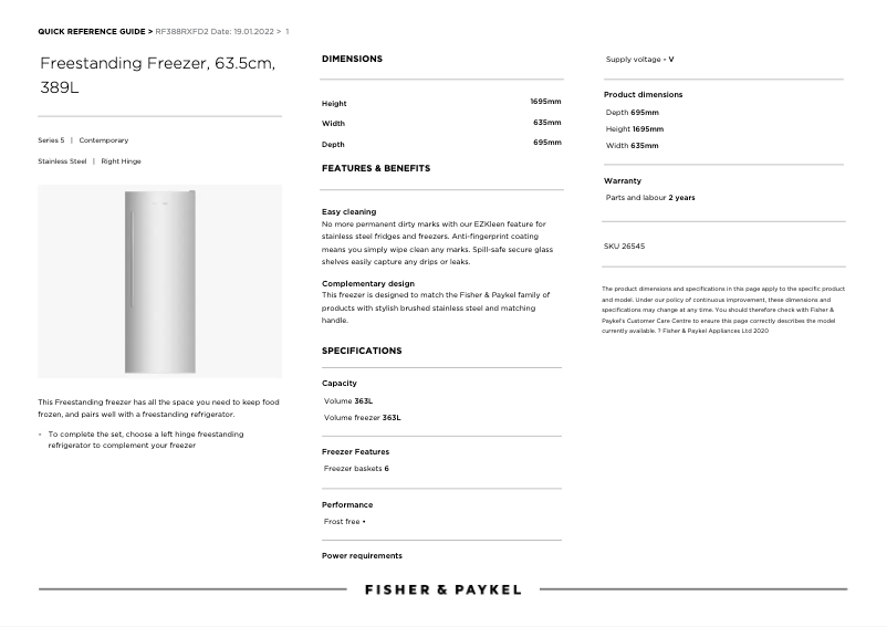 Página 1 del manual Manual de usuario Fisher & Paykel RF388RXFD2