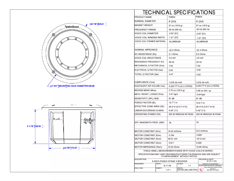 Imagen de la primera página del manual del dispositivo Punch P38D4