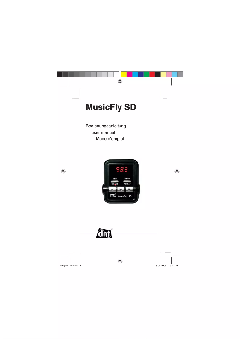 Imagen de la primera página del manual del dispositivo MusicFly SD
