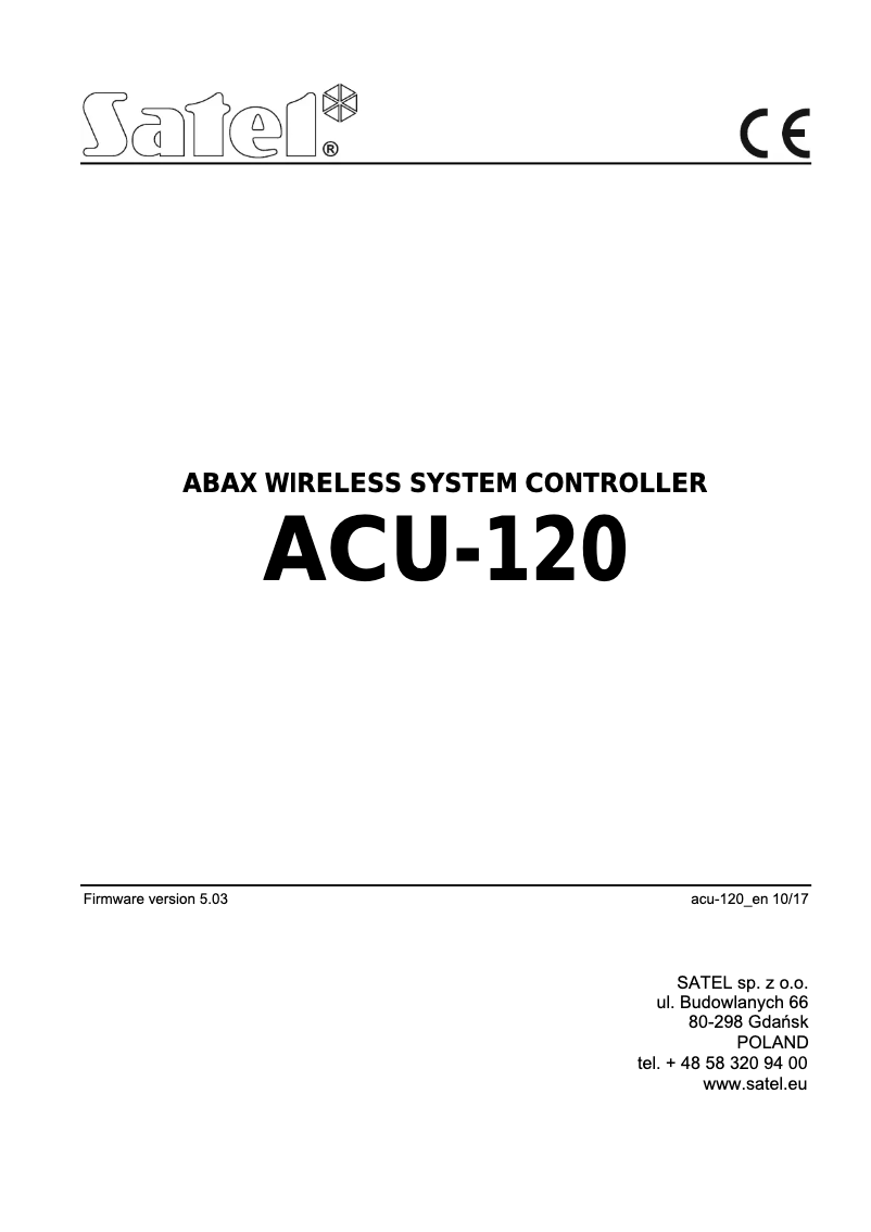 Imagen de la primera página del manual del dispositivo ACU-120