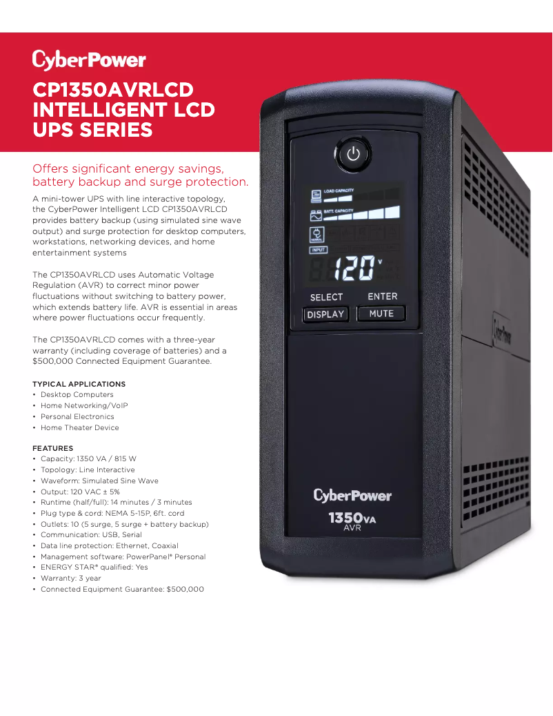 Imagen de la primera página del manual del dispositivo CP1350AVRLCD