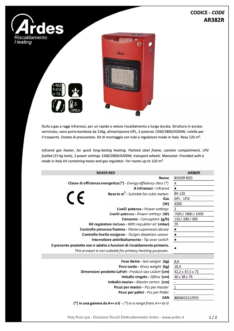 Imagen de la primera página del manual del dispositivo AR382