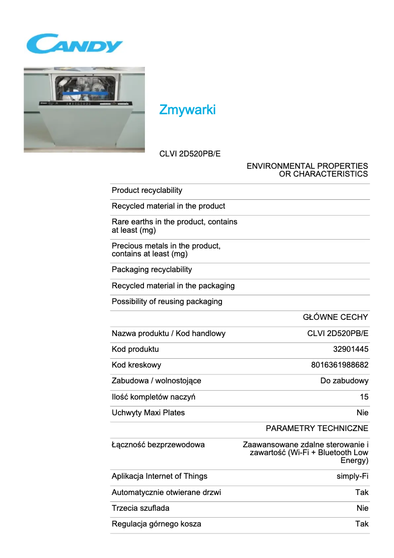 Imagen de la primera página del manual del dispositivo CLVI 2D520PB/E