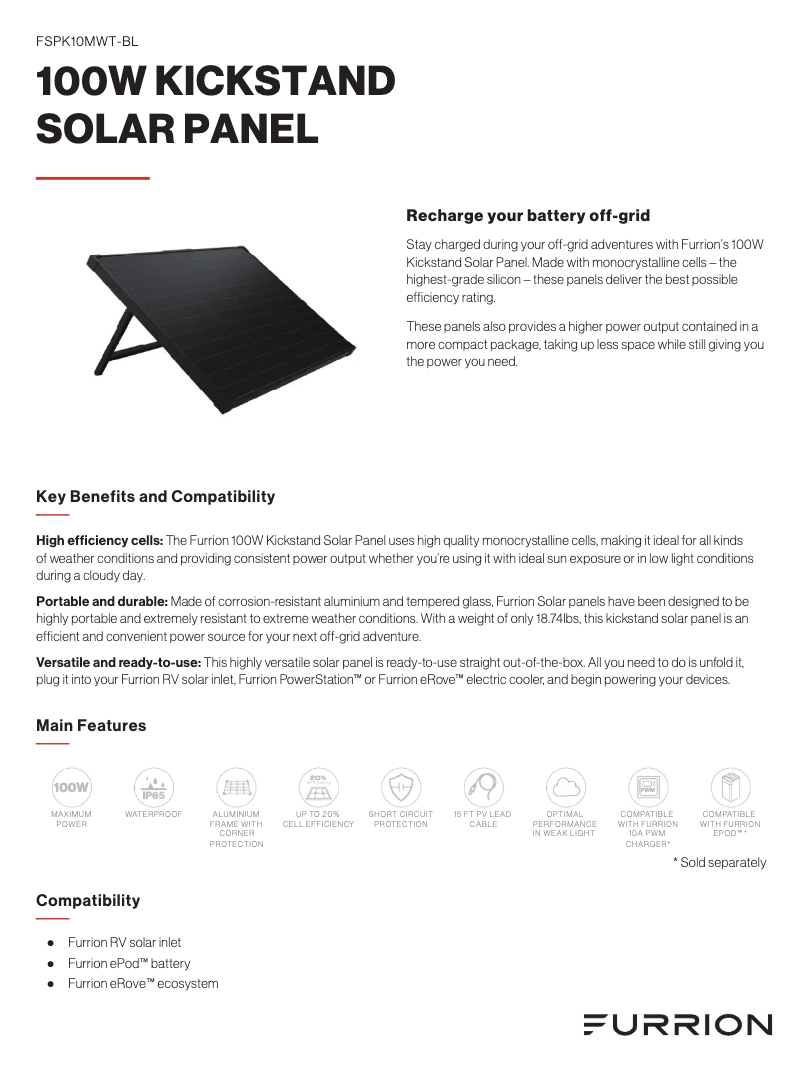 Imagen de la primera página del manual del dispositivo FSPK10MWT-BL