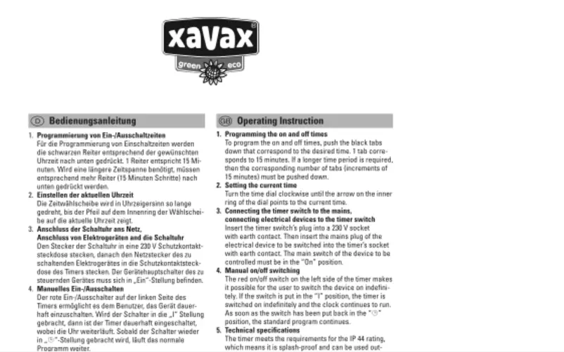 Página 1 del manual Manual de usuario Xavax 00111915