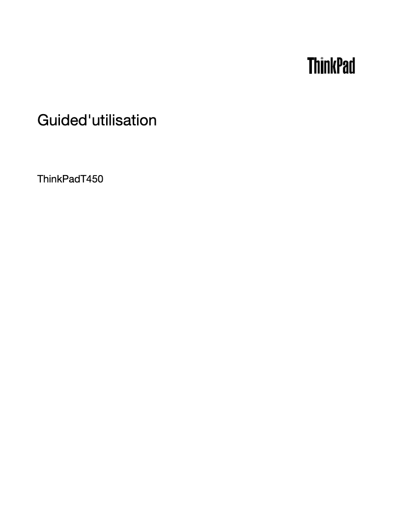 Imagen de la primera página del manual del dispositivo ThinkPad T450