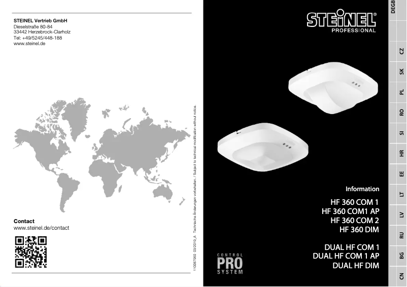 Imagen de la primera página del manual del dispositivo HF 360